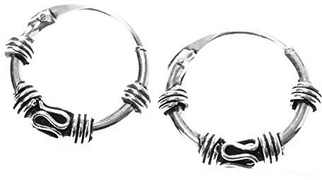 NKlaus PAAR 925 STERLING SILBER Keltische Celtic Bali Kleine OhrringeCreolen 11mm 7116