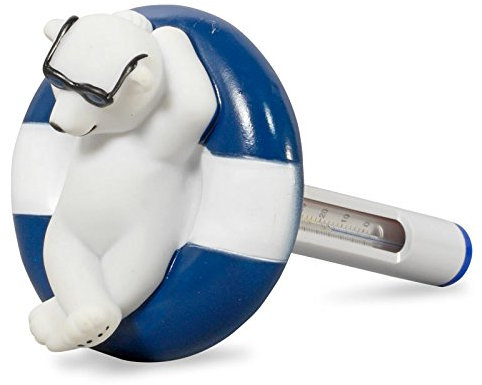 Termómetro flotante para piscina, diseño de oso polar con gafas