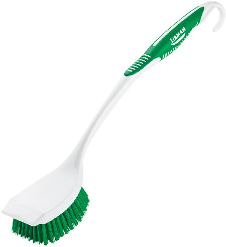 Libman Long Handle Scrub Brush - Item Model Number: 00010 - Ergonomic Rubber Grip Won't Slip When Wet.