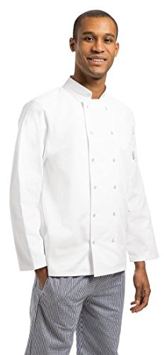 Whites Vegas Unisex Chef Jacket Long Sleeve White, Size 2XL - Easy Clean, Double-Stitched Restaurant Workwear A134-XXL