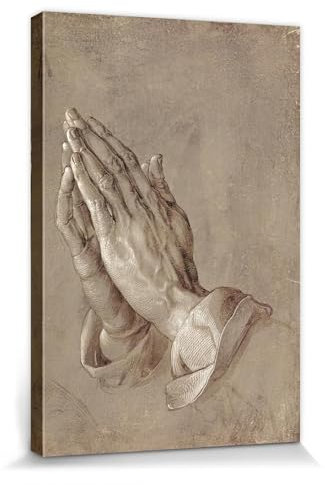 1art1 Albrecht Dürer Poster Betende Hände, 1508 Bilder Leinwand-Bild Auf Keilrahmen | XXL-Wandbild Poster Kunstdruck Als Leinwandbild 30x20 cm
