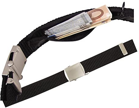 Mil-Tec Unisex - Erwachsene Geldgürtel-15815002 Geldgürtel, Schwarz, 30 Mm EU