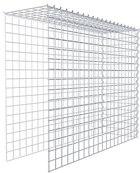 GABIONA Cesta de piedra de gavión rectangular, malla de 5 x 5 cm, profundidad de 30 cm, cesta de cultivo tipo 4, cierre de espiral, galvanizado (100 x 80 x 30 cm)