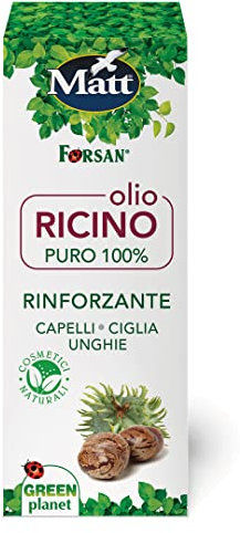 Matt Forsan, Olio di Ricino, Castor Oil, Rinforzante per Capelli, Ciglia e Unghie, Rende i Capelli Forti e Luminosi, Rafforza le Ciglia e le Unghie, Puro 100% di Origine Naturale, 100 ml