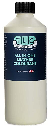 The Leather Clinic All in One Leather Colourant | Self Seal Leather Dye Repair Paint | Recolour Furniture, Sofas, Car Seats (Cream, 500ml)