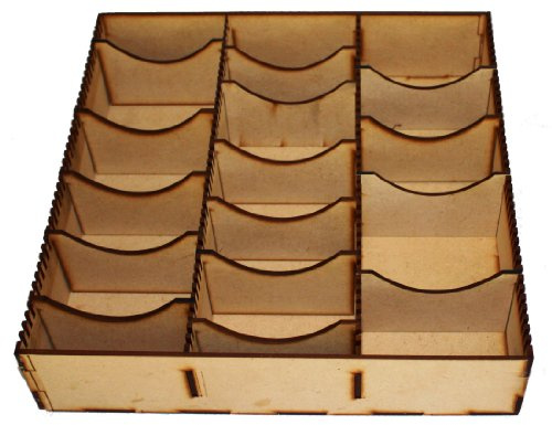 PLAIN MDF STORAGE BOX FOR TRADING CARDS Card Game, Insert,Organiser, Wood, Compartment, Dividers LCG, TCG