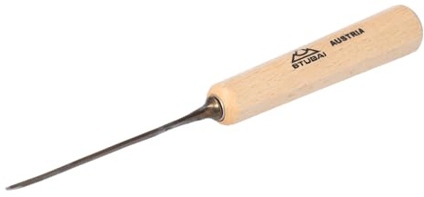 STUBAI-527101 Gerades Balleisen/Stechbeitel 1 mm | Stich 1 | einseitig geschliffen, mit Holzgriff | Profi-Holzwerkzeug für Kerb- und Reliefschnitzarbeiten