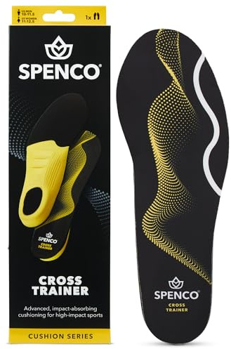 Spenco Polysorb Cross Trainer Athletic Cushioning Arch Support Shoe Insoles, Green, Women's 11-12.5/Men's 10-11.5