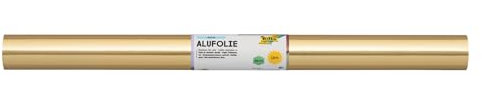 folia R 11 - Alufolie auf Rolle, doppelseitig kaschiert, ca. 50 cm x 10 m, gold / gold - ideal zum Basteln und Verpacken