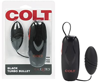 CalExotics Colt Turbo Bullet Vibrator - Waterproof Sex Toys for Couples - Wired Adult Vibe Egg Male P Spot Massager - Silicone Prostate Massager - Black