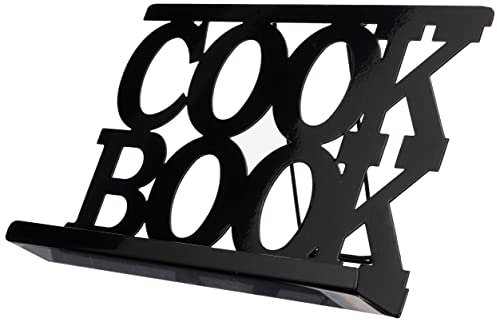 Premier Housewares Cook Book Stand for Recipe Book | Black Enamel Cookery Book Stand for Reading Cookbook | Recipe Book Holder Display Stand on your Kitchen Counter