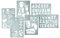 SECURIT Schablonen 5er Set ABC/ZAHLEN/MOTIVE/ZEICHEN (Set of 5) SECSTN5 silber