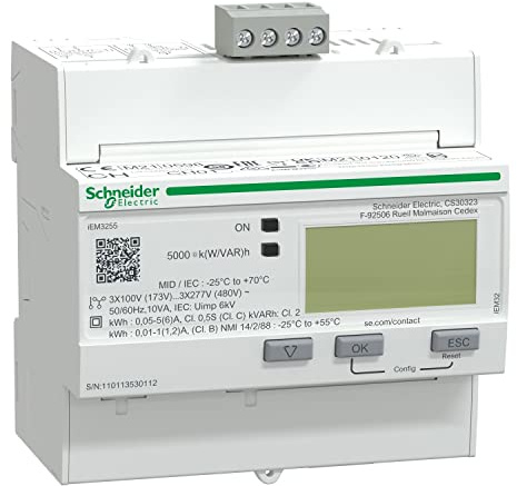 Schneider Electric iEM3200 Energiemessgerät LCD, 10-stellig / 1, 3-phasig, Impulsausgang