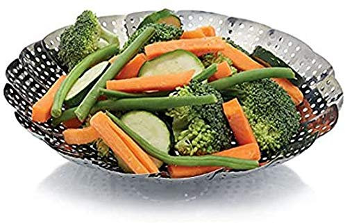 Kitchen Craft KCSTEAM23 - Cesta Plegable para cocción al Vapor en Acero Inoxidable, 23 cm