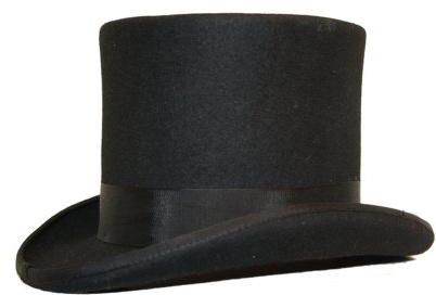 BLACK 100% WOOL HAND MADE TOP FELT EVENT HAT BY VIZ-UK WEAR(Size: XL)