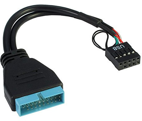 Inter-Tech Adapter USB 2.0 Adapter, 19Pin Stecker > 9Pin Buchse