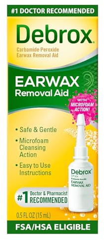 Debrox Ear Wax Removal Drops, Gentle Microfoam Ear Wax Remover with Carbamide Peroxide, 0.5 Fl Oz