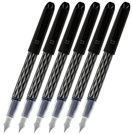 Pilot Varsity Disposable Fountain Pens, Black Ink (90010), Pack of 6