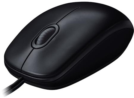 Logitech M100 Ratón con Cable USB, 3 Botones, Seguimiento Óptimo 1000 DPI, Ambidestro, Compatible con PC, Mac, Portátil - Gris