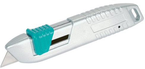 wolfcraft Cutter a lame trapezoidali con funzione di sicurezza in metallo I 4134000 I Cutter a lame trapezoidali con funzione di sicurezza