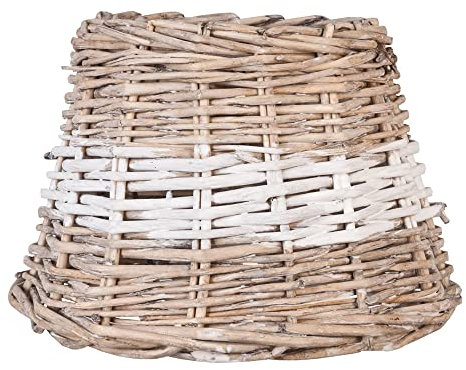 Clayre & Eef W4RO0081BW W4RO0081BW Rattan Lampenschirm Schirm grau