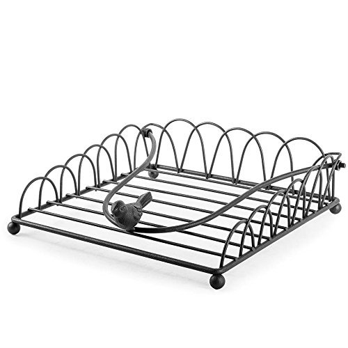Home33 Accessories „Jasper“ Vogel Design Serviettenhalter schwarz aus Metall- Groß