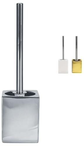 KW Luxury Ceramic/Porcelain/Stoneware Toilet Brush and Holder (Silver)