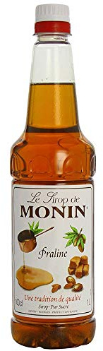 MONIN Premium Praline Syrup 1L for Coffees, Frappes and Cocktails. Vegan-Friendly, Allergen-Free, 100% Natural Flavours and Colourings