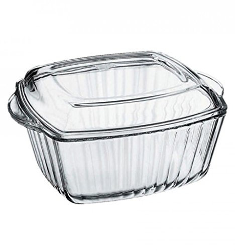 Glaskochgeschirr glasbräter 2,6L plat à four rectangulaire avec couvercle cocotte