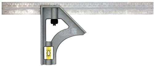 Johnson Level & Tool 415EM Structo-Cast Inch/Metric Combination Square, 12, Silver, 1 Square