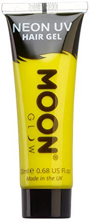 Moon Glow Gel para el cabello UV neón - Tinte temporal para lavar el cabello - ¡Pica y brilla! Amarillo intenso 20 ml (Paquete de 1)