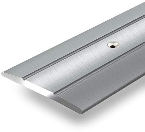 Perfil de transición, aluminio, forma en C, tapajuntas perforado para tornillos, ancho de 36 mm, muchos colores y longitudes, Plateado