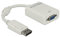 DeLOCK 61766 Adaptador de Cable DisplayPort VGA Blanco - Adaptador para Cable (DisplayPort, VGA, Male Connector/Female Connector, 0,125 m, Blanco)