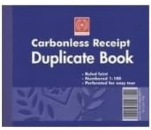 Silvine 4x5 Carbonless Duplicate Receipt Book - Numbered 1-100 with Index Sheet [Pack of 12]