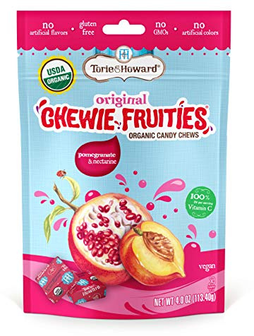 Torie & Howard Chewie Fruities Organic Candy Pomegranate & Nectarine, 4 Ounce Bag