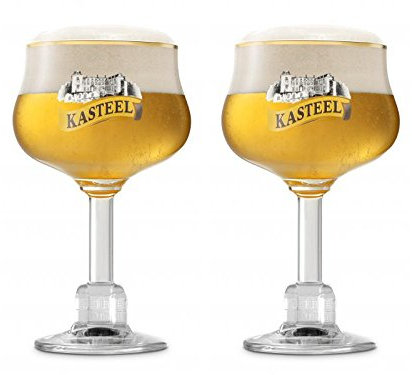 Vasos de cerveza Kasteel, cerveza belga (juego de 2)