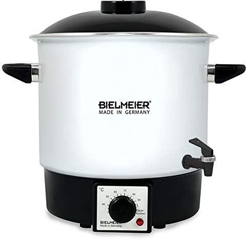 BIELMEIER Einkochautomat einmachen einwecken Glühwein 1000 W 9 Liter Emaille Auslaufhahn Kunststoff 3/8 Made in Germany BHG980.1