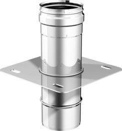 '' Artículo Fumisteria línea Madera y pellet: placa con Element recto, grosor 0,5 mm Acero Inoxidable, diámetro 250 mm