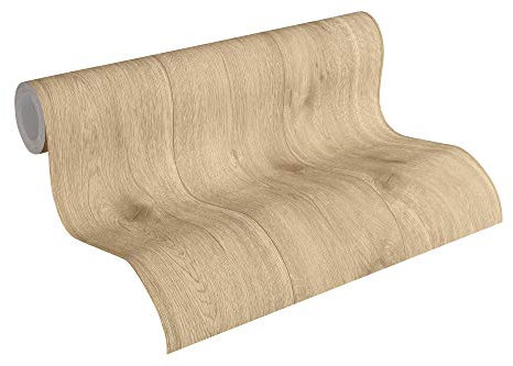 A.S. Création Vliestapete Best of Wood`n Stone 2nd Edition Tapete in Holz Optik fotorealistische Holztapete 10,05 m x 0,53 m beige braun Made in Germany 300434 30043-4