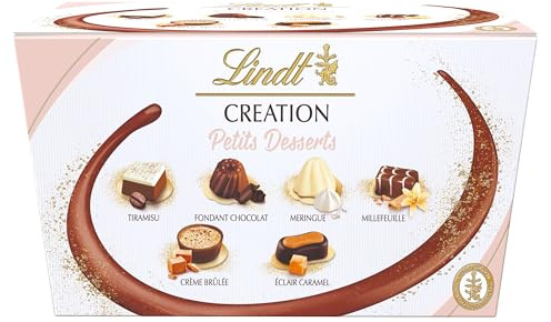 Lindt Creation Dessert Ballotin - Scatola di cioccolatini assortiti, 19 praline, 200 g, cioccolato bianco e fondente