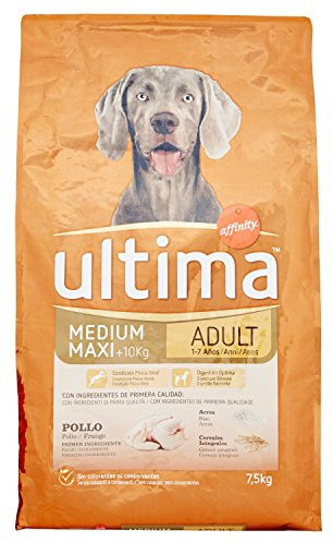 Ultima Medium-Maxi Adult Pollo, Comida seca para perros, 7,5kg