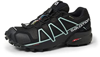 Salomon Damen Speedcross 4 Gore-Tex Trailrunning-Schuhe, Black Black Metallic Bubble Blue, 40 2/3 EU