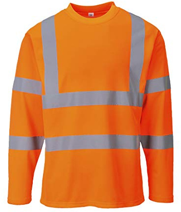 Portwest Hi-Vis Long Sleeved T-Shirt, Size: L, Colour: Orange, S278ORRL