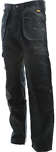 DeWalt Men's Polycotton Pro Tradesman Work Trouser - Black, 30W x 29L
