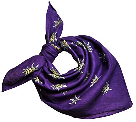 Alpin-Trachten Trachtentuch Halstuch Edelweiss Baumwolle AT-21 (lila)