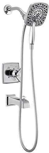 Delta Faucet Ashlyn 17 Series Dual-Function Tub and Shower Trim Kit with 2-Spray Touch-Clean In2ition 2-in-1 Hand Held Shower Head with Hose, Chrome T17464-I (Valve Not Included)