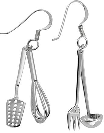 ustensile de cuisson Argent sterling Boucles d'oreilles en forme