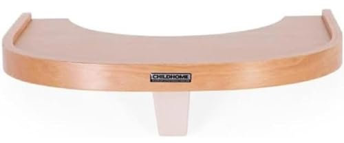 CHILDHOME, Tray for Evolu 2 High Chair, Adjustable in Depth, Easy to Install, with Silicone mat, Non-Slip, Easy to Clean, Colour Natural Wood