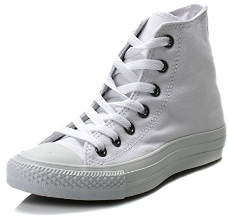 Converse All Star Hi Trainers White Mono Canvas - 5.5 UK