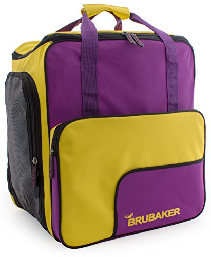 Brubaker 'Super Function 2.0' Borsa per Scarponi da Sci con Scomparto Casco Colore Viola/Giallo